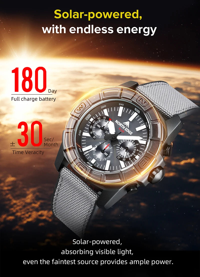 NORTH EDGE BLAZE Reloj de Cuarzo Solar Militar