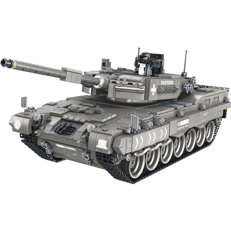Bloques técnicos de 1818 piezas RC Leopard 2A6, tanque de batalla principal, bloques de construcción militares, regalos de cumpleaños para niños, coches de juguete con Control remoto