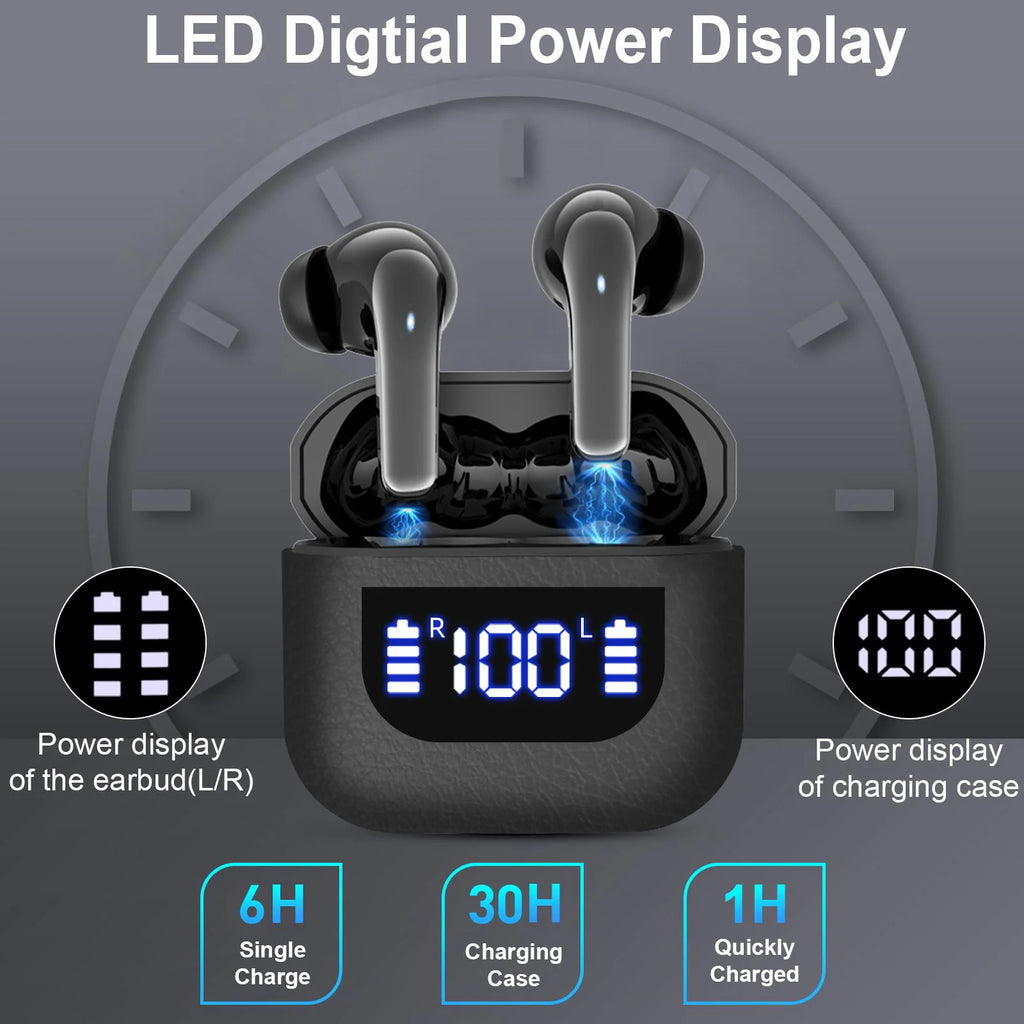 Auriculares TWS Bluetooth 5.3 con Pantalla LED y Micrófono HD