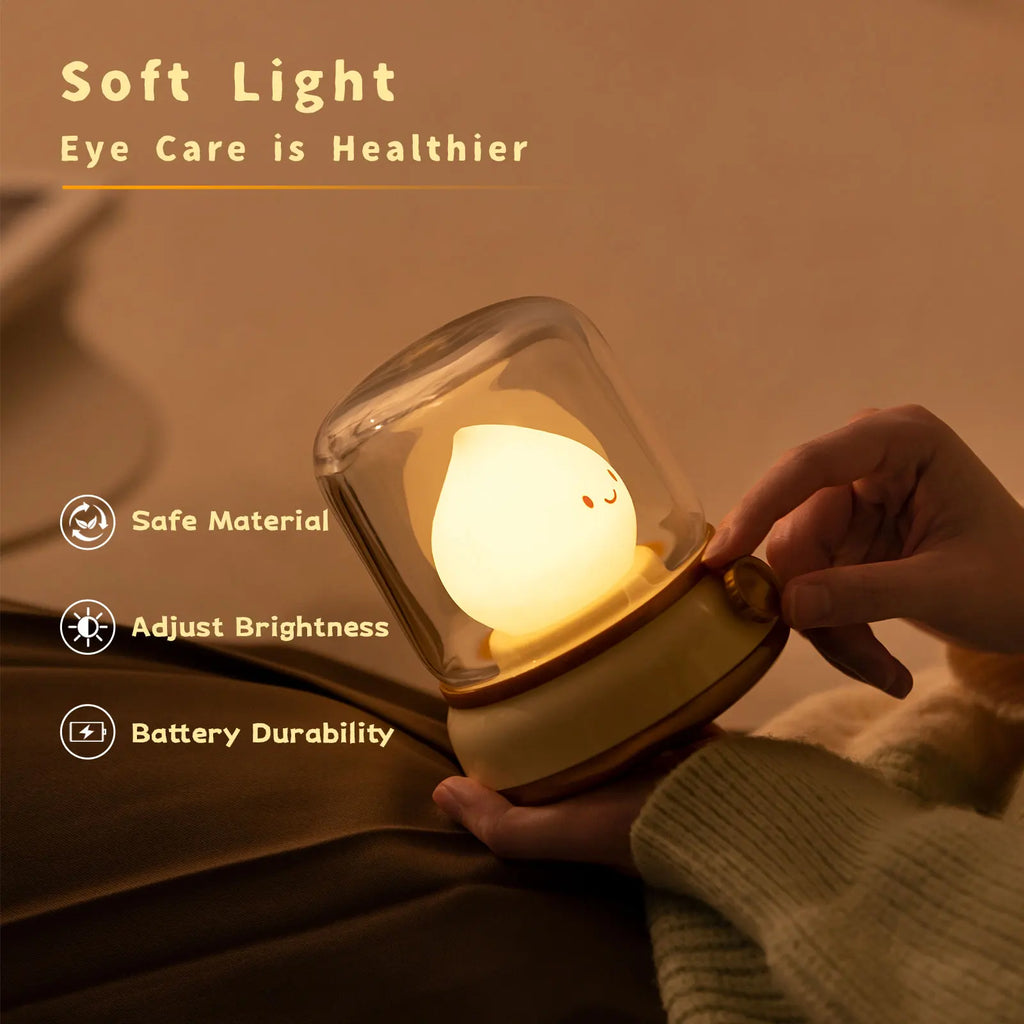 Luz nocturna con forma de vela, bonita lámpara de llama, luz decorativa LED de escritorio, luz nocturna recargable por USB, regalo creativo para dormitorio para niños