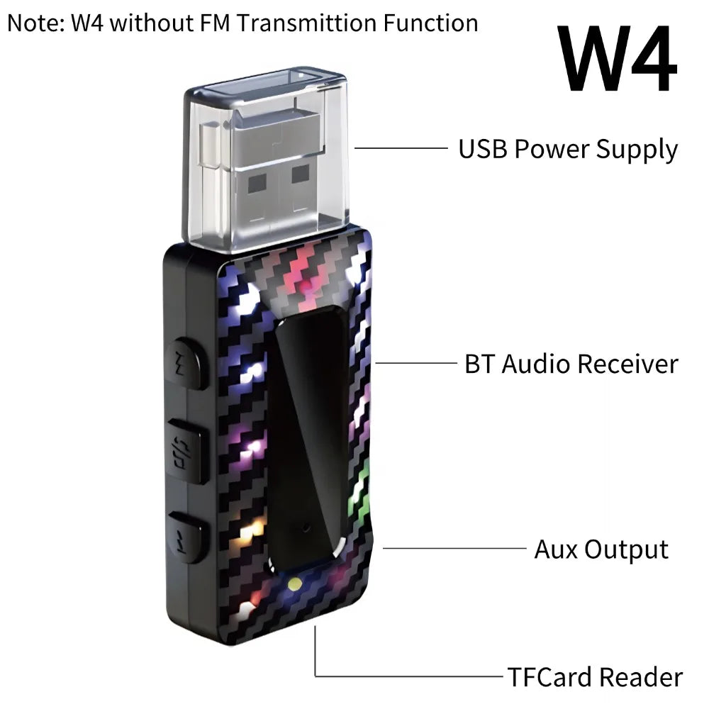 Receptor Bluetooth para Auto con Lector TF y Manos Libres