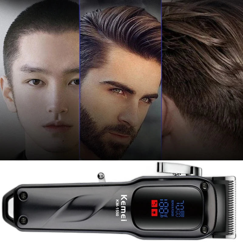 Cortadora de Pelo Kemei KM-1550 con Pantalla LCD