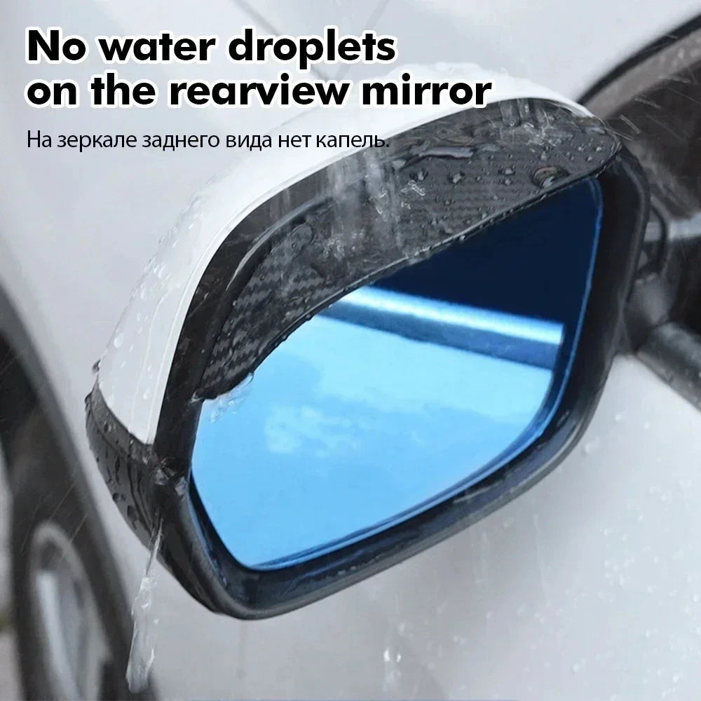 2 uds espejo retrovisor de coche lluvia ceja fibra de carbono protector contra la lluvia parasol Protector de visión clara para accesorios de espejo de coche