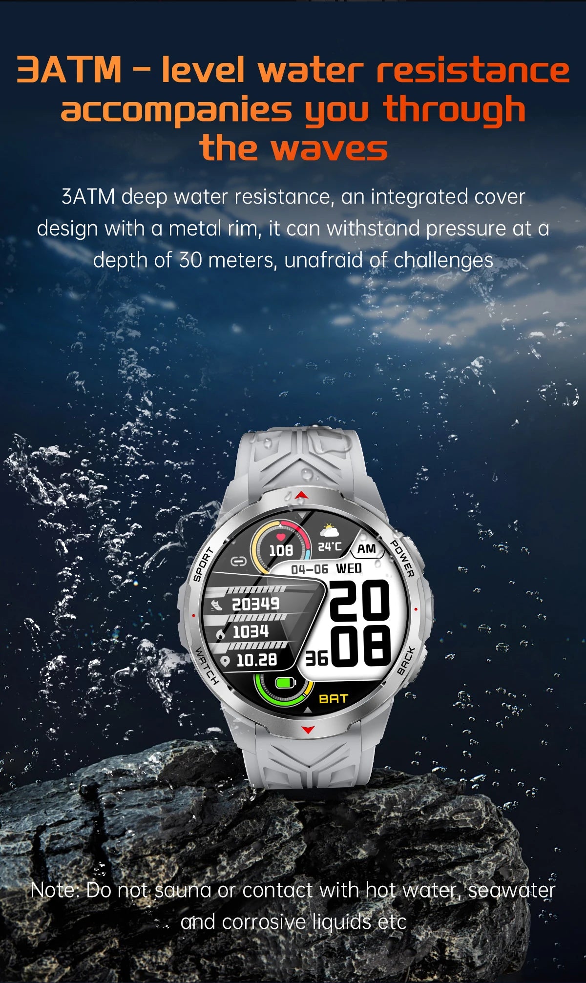 LIGE Reloj Inteligente Exterior 1100mAh Brújula