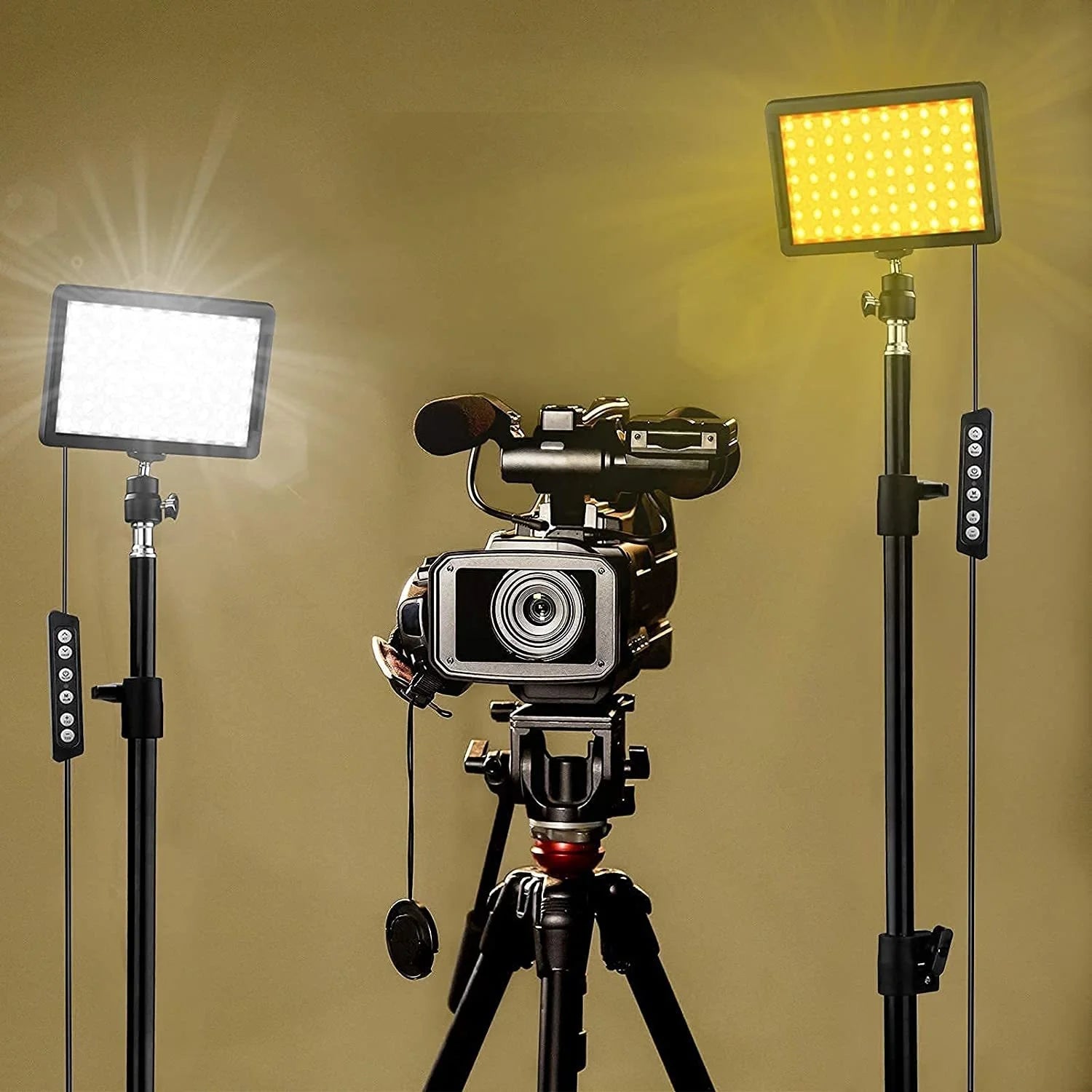Kit de iluminación Led para fotografía y cámara, luz de vídeo con trípode, filtros RGB de 4 colores para filmación, transmisión, grabación en estudio