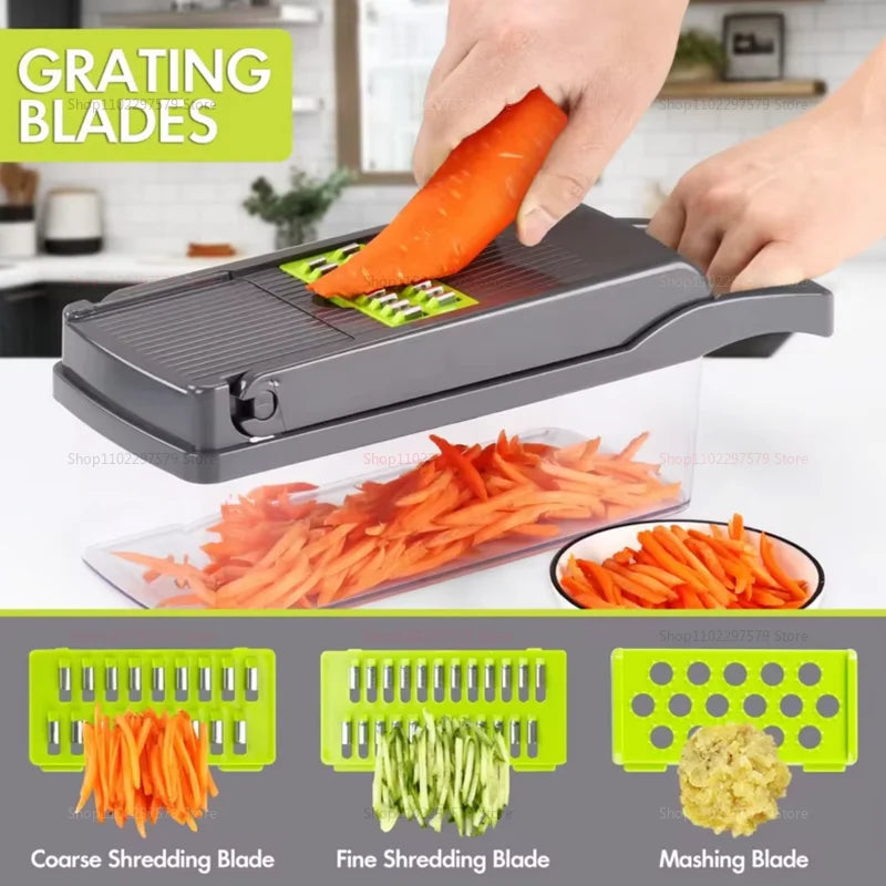 Picadora de cocina portátil multifuncional, trituradora de verduras, rallador de patatas y zanahorias, procesador de alimentos para el hogar de frutas y verduras