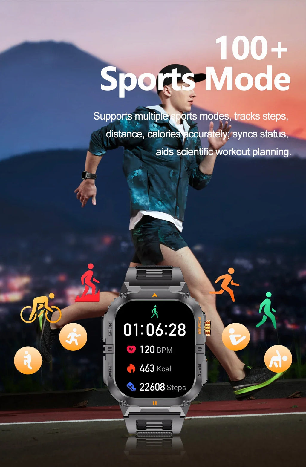 Reloj Inteligente Deportivo IP68 100+ Modos