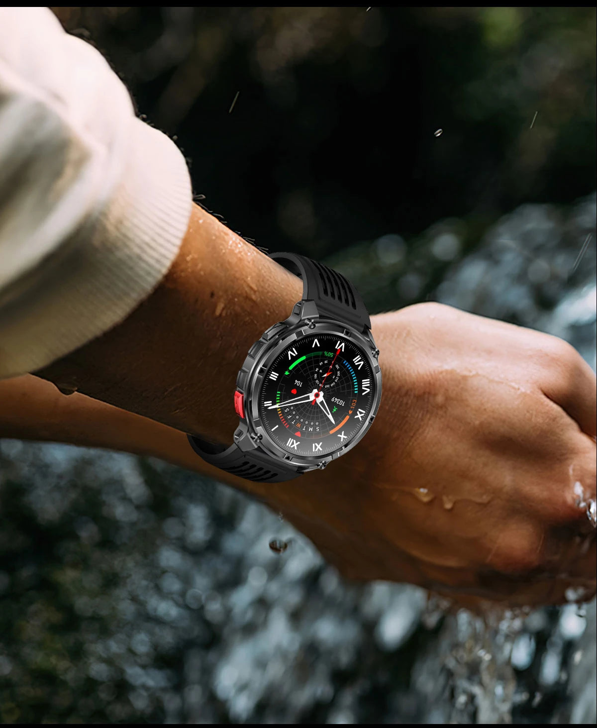 Reloj Inteligente AMOLED 1100mAh con Linterna LED, IP69 y Llamadas Bluetooth