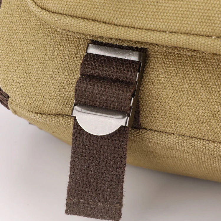 Mochila Retro de Lona, para Senderismo al Aire Libre, Multifuncional, con Múltiples Compartimentos, Bolsa de Pecho, Mochila Lateral