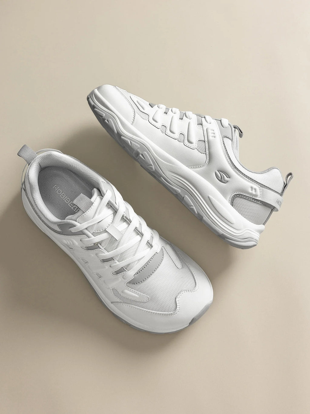 HOBIBEAR Zapatos para caminar unisex con punta ancha, zapatillas deportivas con cordones, para viajes al aire libre, de cuero artificial y malla, para correr