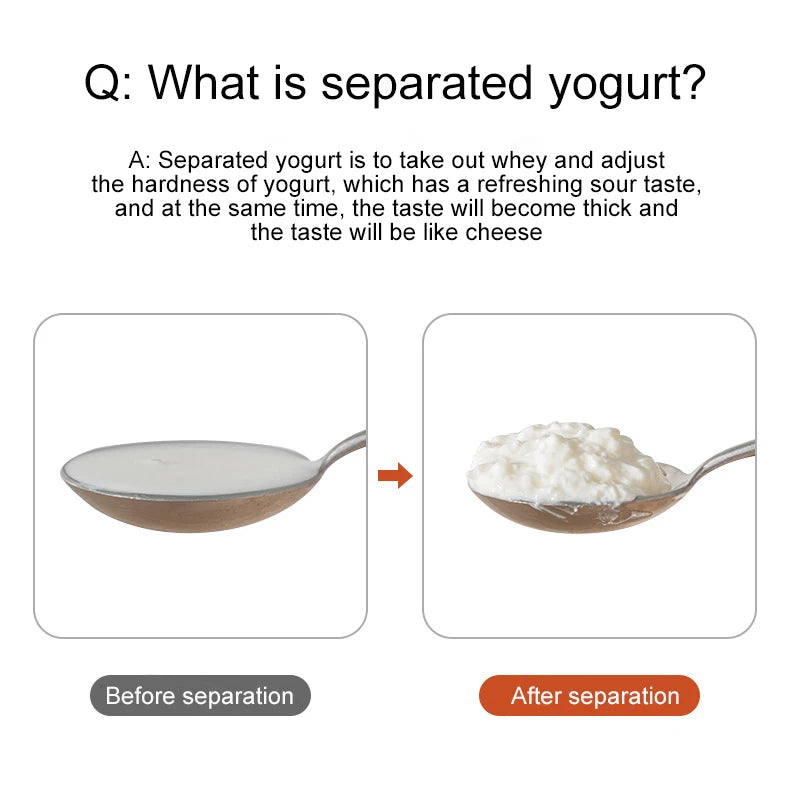 Filtro de yogur colador de alimentos máquina de yogur griego pantalla de filtro extracción en frío herramientas de separación de suero separador de humedad de queso