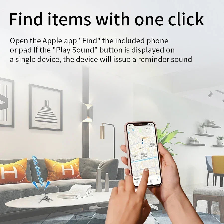 Mini Rastreador GPS Inteligente con Bluetooth, Dispositivo Antipérdida para Mascotas, Compatible con la Aplicación Find My de iOS, Localizador de Llaves, Maletas, Niños, Perros y Gatos