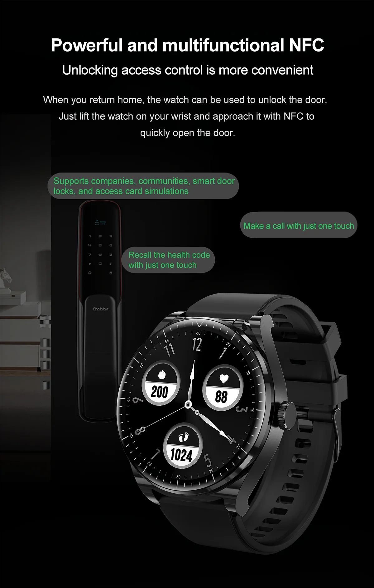 Reloj inteligente TWS con auriculares para hombre y mujer, función NFC, rastreador deportivo, Monitor de ritmo cardíaco, reducción de ruido, reloj inteligente
