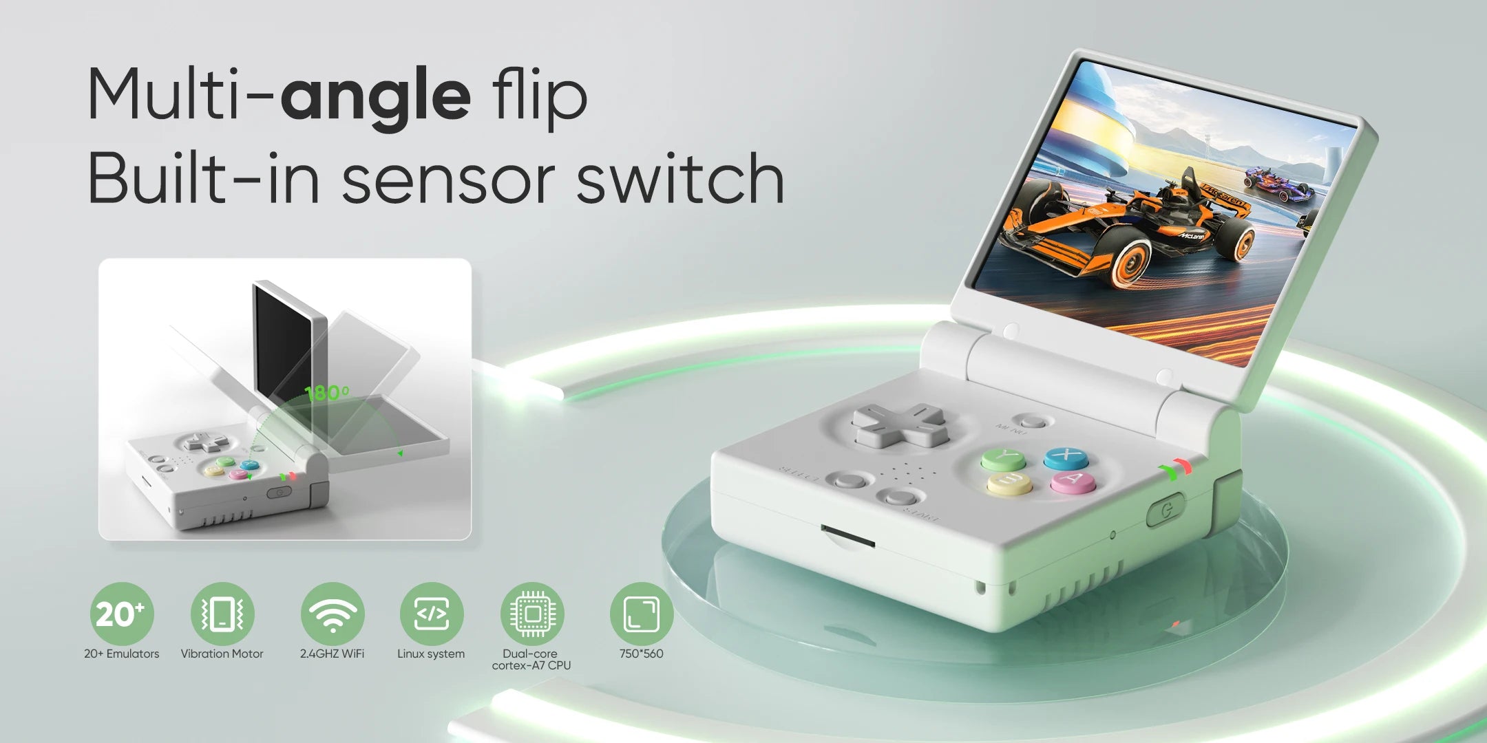 Consola de Juegos Retro MIYOO Mini Flip, Pantalla IPS 2.8 Pulgadas, Emulador Clásico