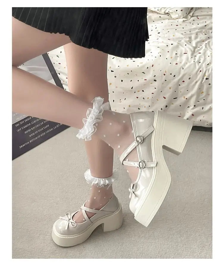 Zapatos Mary Jane de Tacón Grueso con Plataforma para Mujer