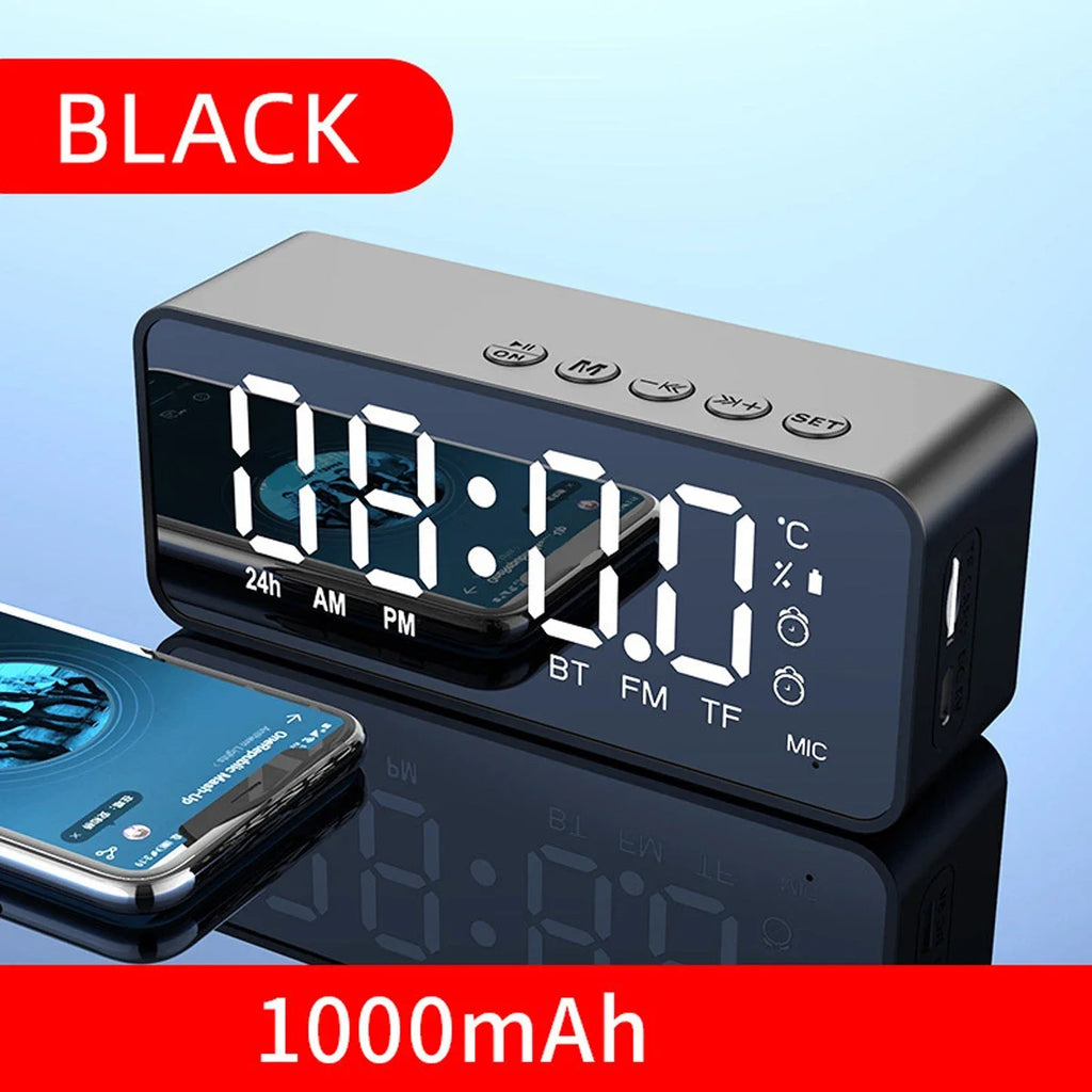 Altavoz Bluetooth Inalámbrico, Reloj Despertador, Radio FM Portátil, Subwoofer, Caja de Sonido, Mini Lámpara, Woofers, Caixa De Som, Coluna, Bocina