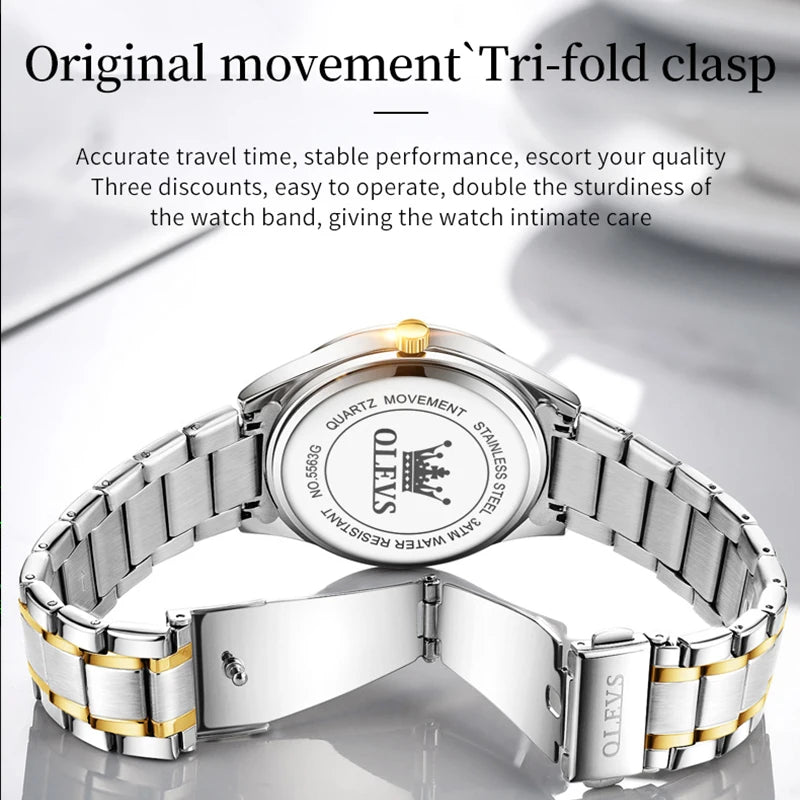 Reloj de Cuarzo OLEVS para Hombre Acero Inoxidable Luminoso