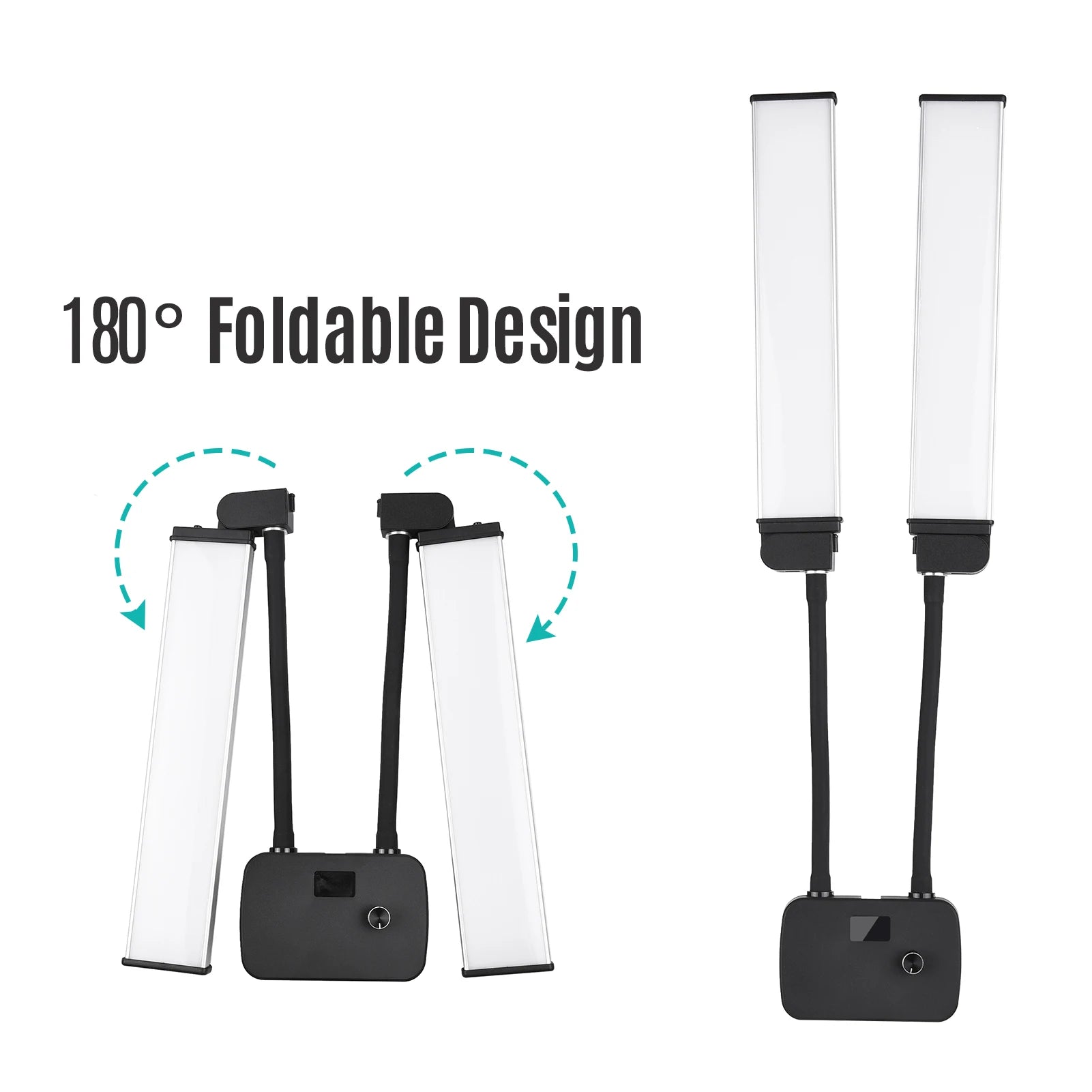 3 Modos de Iluminación con Soporte para Teléfono, Brazos Dobles Flexibles, Luz de Relleno LED Bicolor, Luz de Video LED Regulable para Transmisión en Vivo