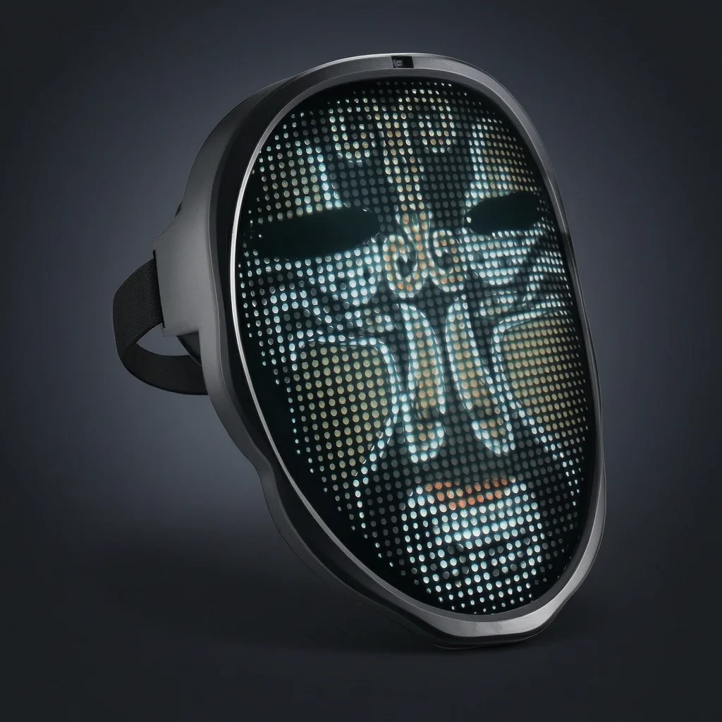 Máscara LED con Bluetooth, controlada por aplicación, cambia la imagen de tu rostro, fotos personalizadas para cosplay, accesorio para disfraz de Halloween.