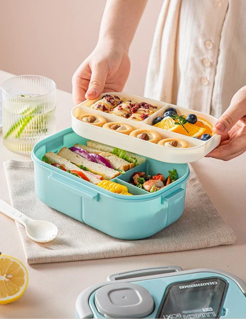 Fiambrera Bento con Compartimentos y Asa