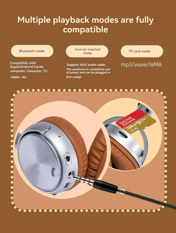 Auriculares Bluetooth 5.3 Retro Cancelación de Ruido