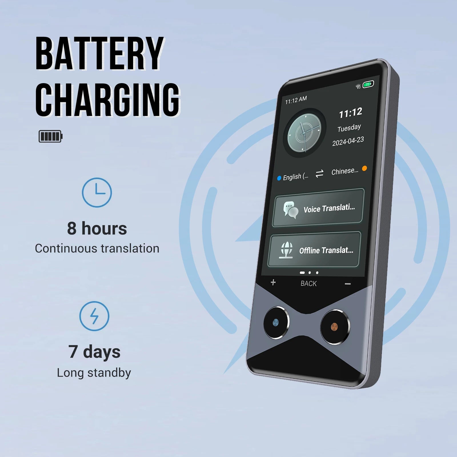 Traductor V9000 de 3,7 pulgadas, 4G/WIFI/hotspot, procesador Qualcomm, RAM 1G + ROM16G, compatible con 137 idiomas, cámara HD estándar de 5 megapíxeles