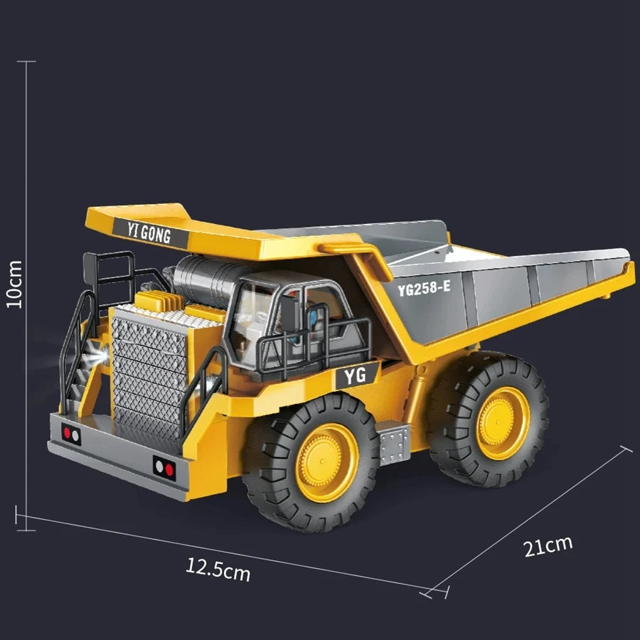 Excavadora, Volquete y Bulldozer RC 4WD con Control Remoto, Vehículos de Construcción