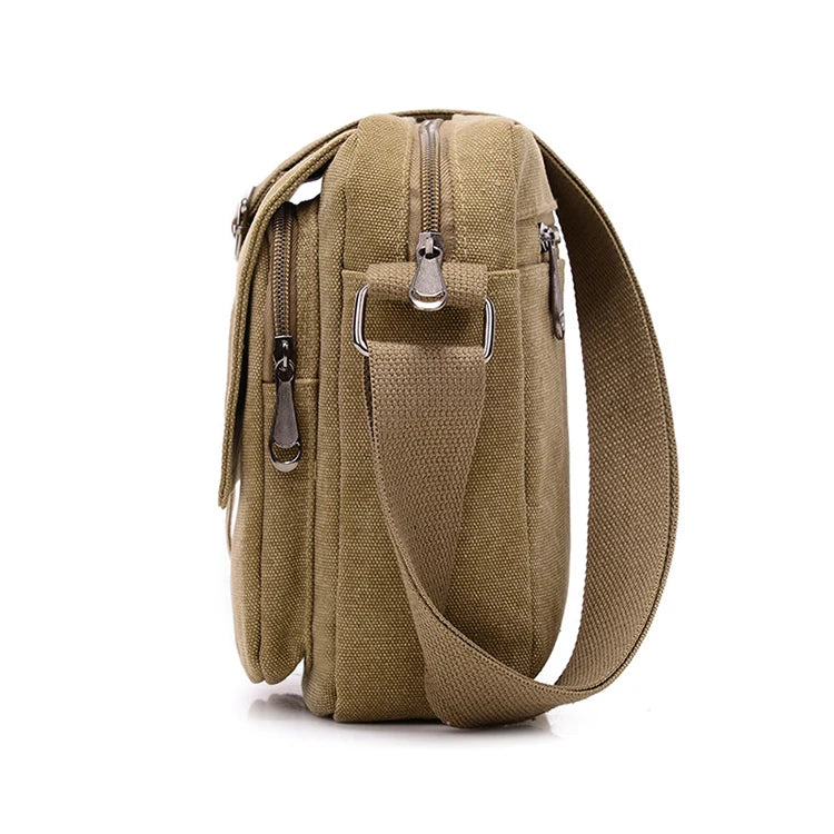 Bolso Cruzado de Lona Retro para Hombre - Casual para el Día a Día