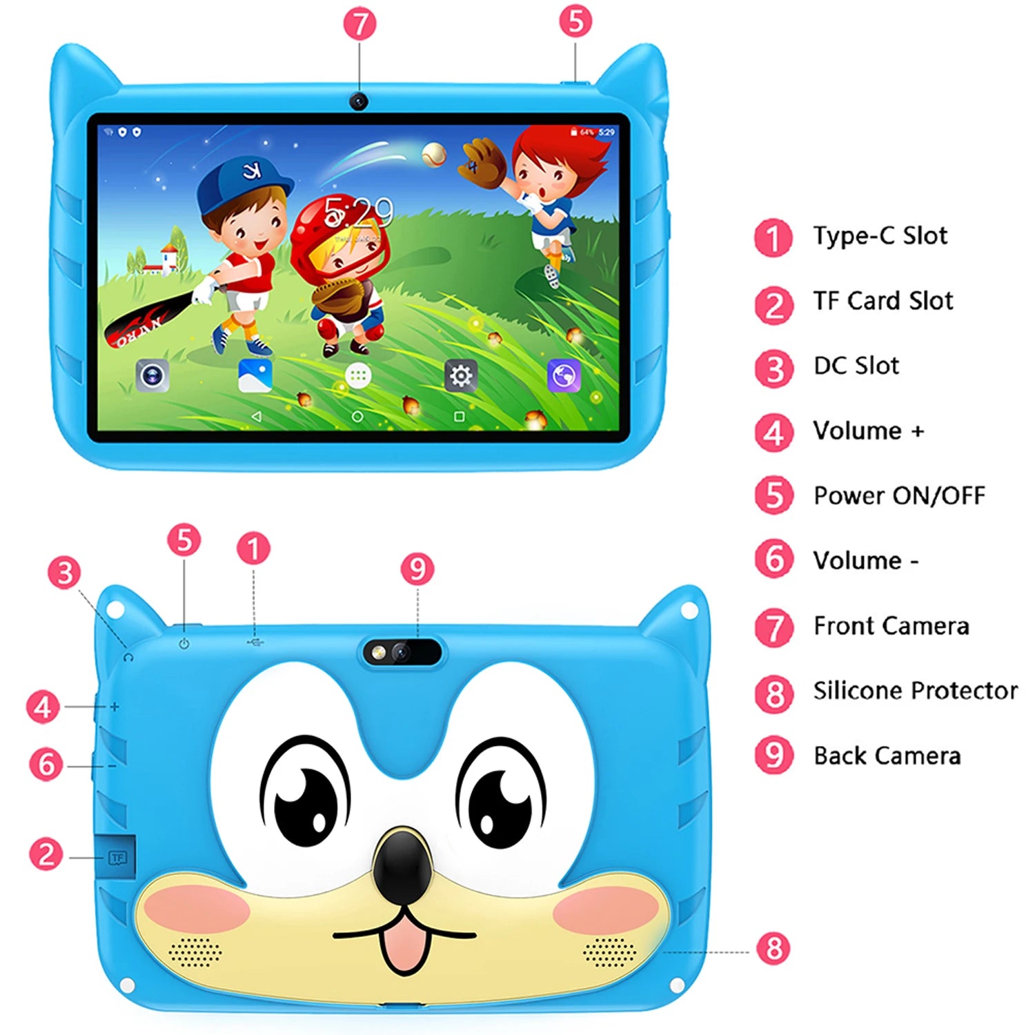 Nuevo Google 5G WiFi tabletas para niños 7 pulgadas Quad Core 4GB RAM 64GB ROM barato para niños regalo educativo aprendizaje 4000mAh Tablet Pc
