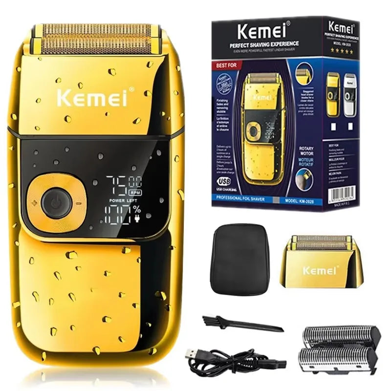 Afeitadora Inalámbrica Kemei Doble Hoja Recargable