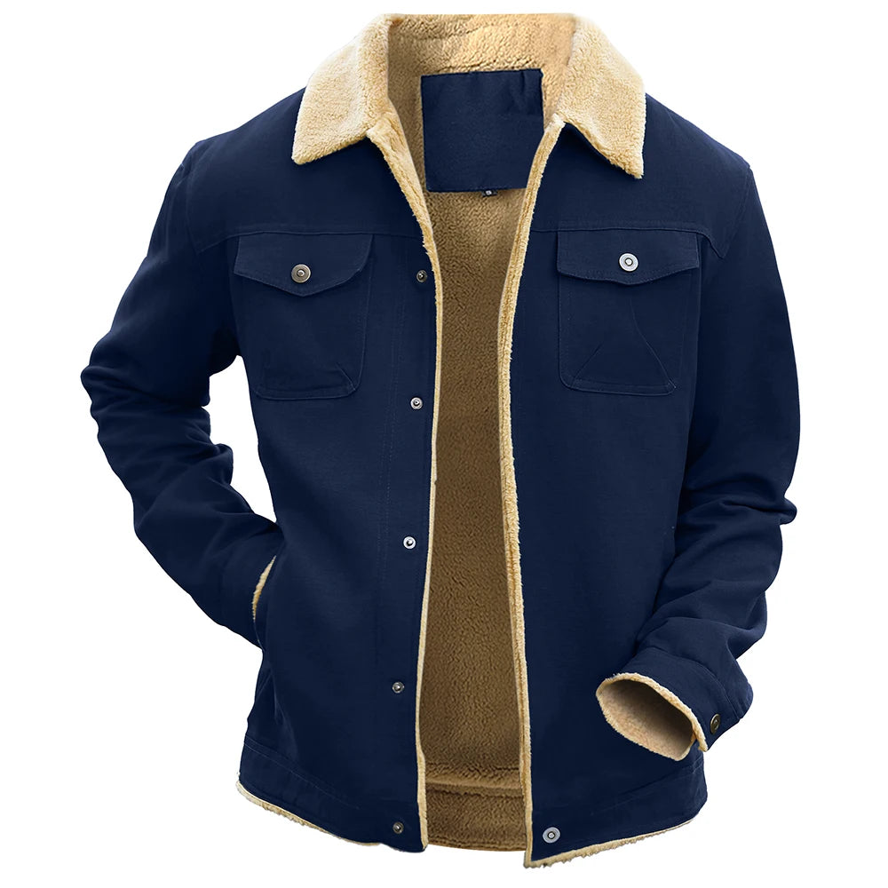 Parka de Invierno para Hombre con Forro Polar y Bolsillos