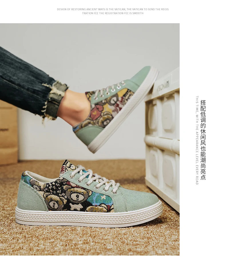 Zapatos informales de tela para hombre, zapatos para caminar al aire libre, ligeros y transpirables, para primavera y verano, zapatos planos cómodos y a la moda para jóvenes