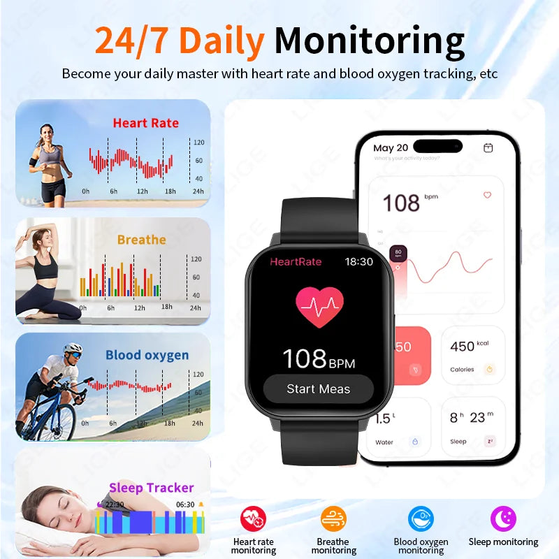 Reloj Inteligente Pantalla Táctil Esfera Personalizable