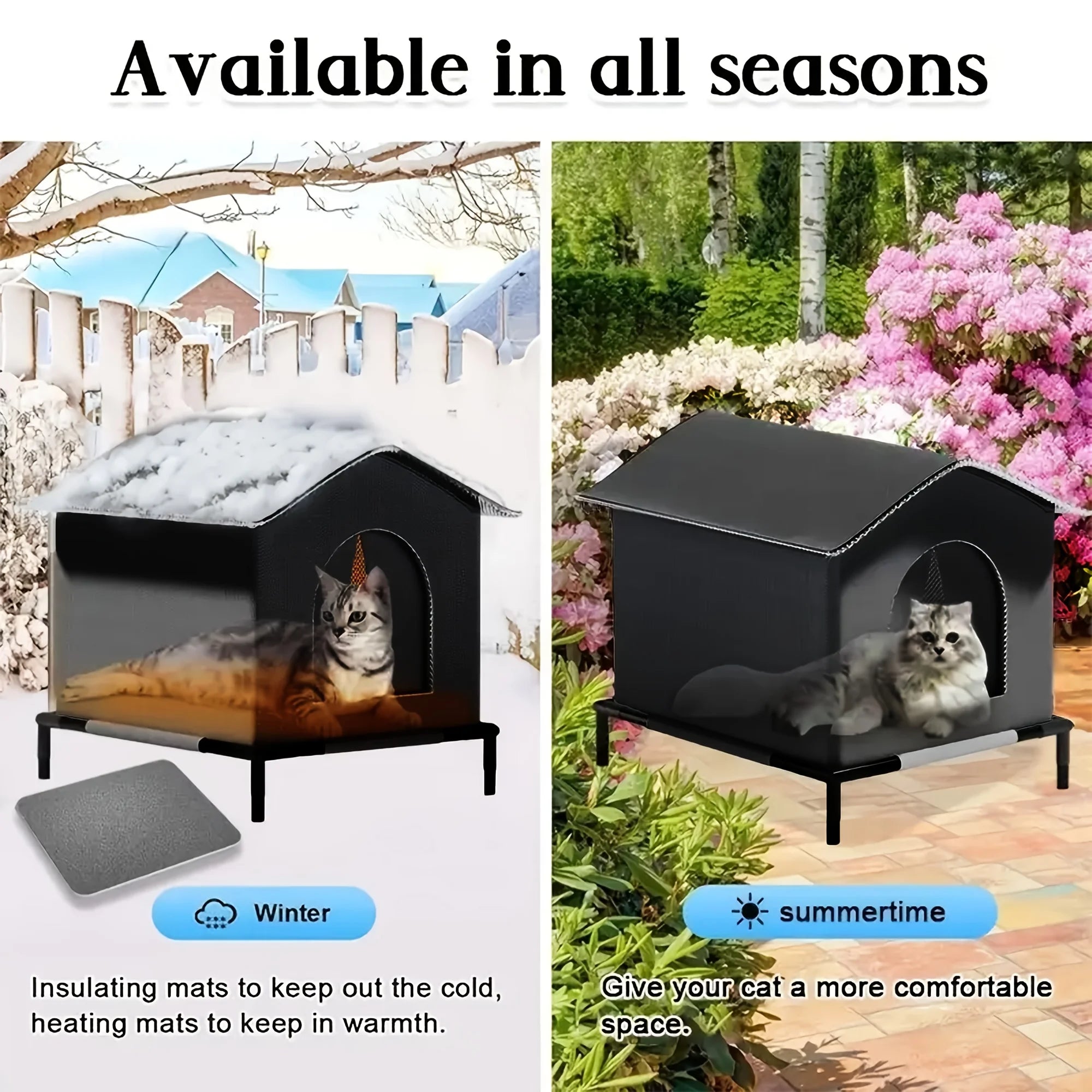 Casa para Gatos de Exterior con Aislamiento Térmico e Impermeable