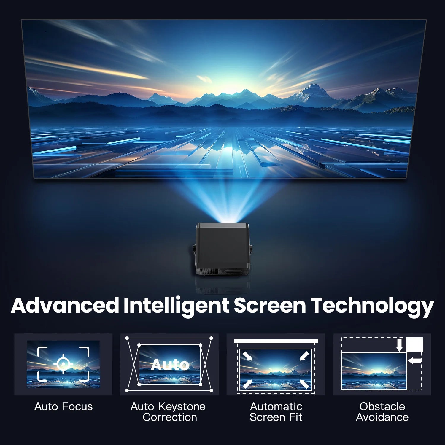 Proyector XNANO GT350 con Google TV, 600 ANSI, Resolución Nativa 1080P, WiFi, Bluetooth, Enfoque Automático, Keystone, Chromecast, HDR10+, Cine en Casa