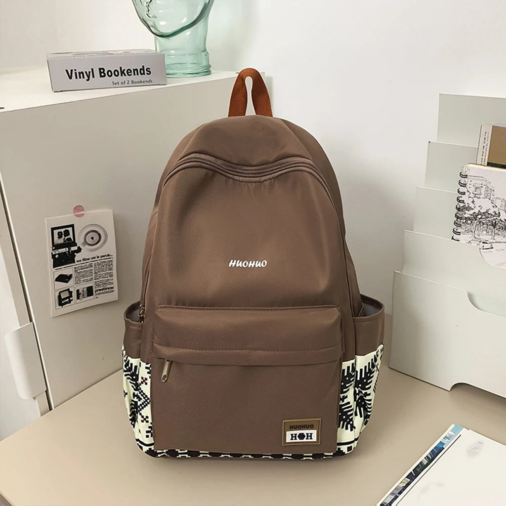 Mochila de Nailon Multibolsillos para Escuela y Uso Diario