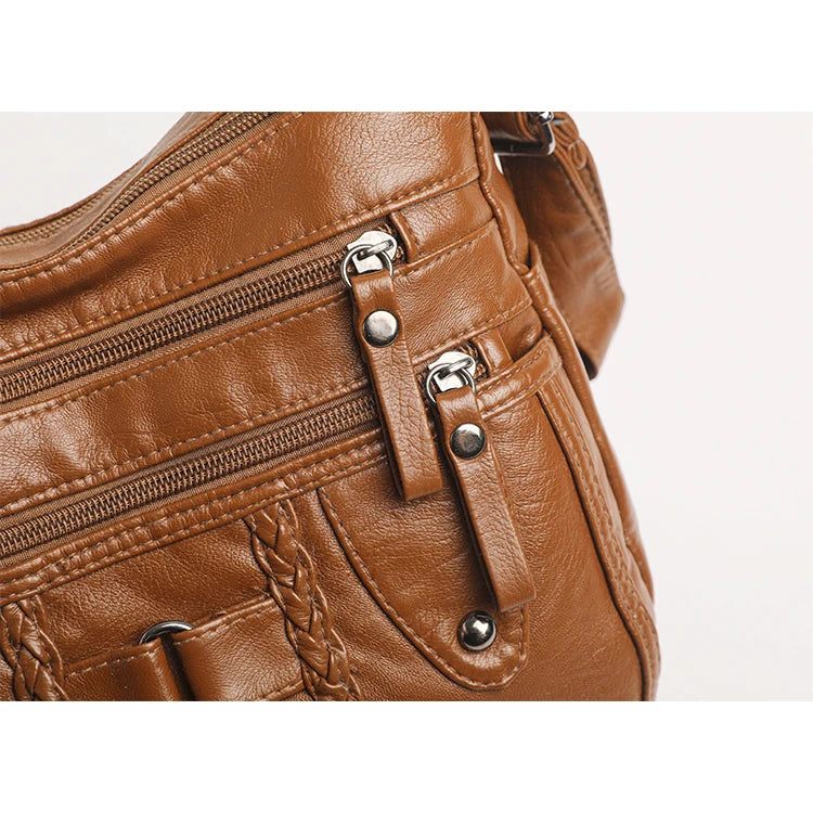 Bolso Bandolera Retro de Cuero Sintético para Mujer