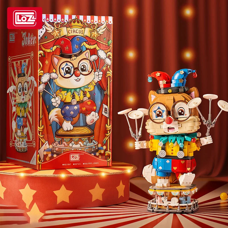 LOZ-1947 juguete de moda nacional payaso ardilla modelo de mesa decoración para adultos y niños modelo de bloques de construcción juguete regalo de Año Nuevo