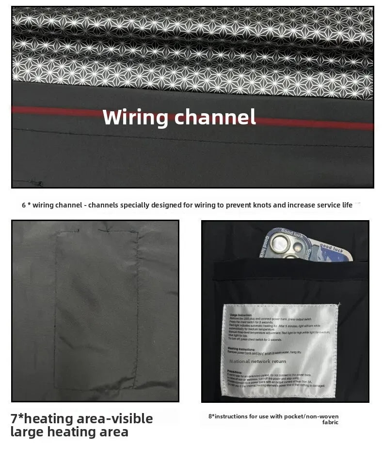 Chaqueta Polar con Calefacción Eléctrica Inteligente 8 Zonas para Hombre