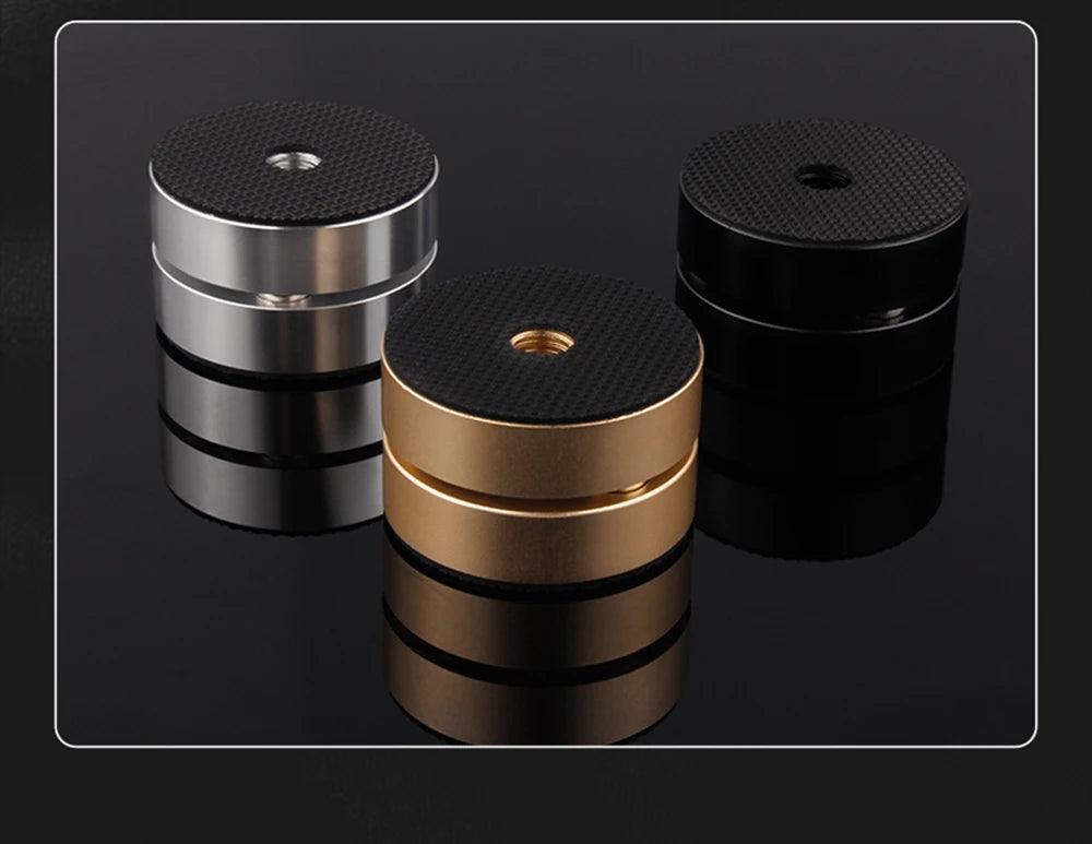 Altavoces de Audio HIFI de aleación de aluminio HiFi de alta gama, amplificador DAC CD, almohadillas para pies antigolpes, soportes de absorción de vibración, 4 Uds.