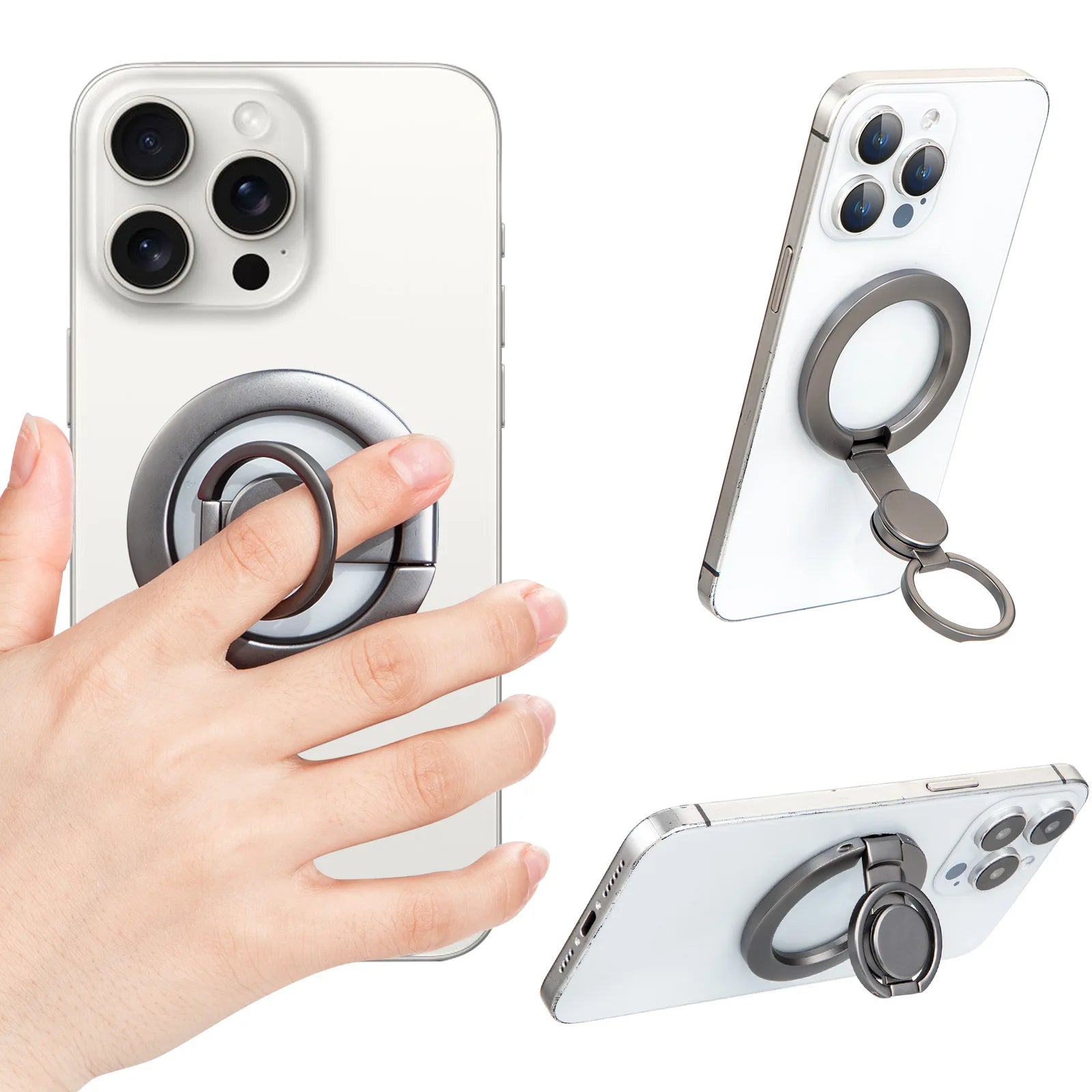 Spinner Antiestrés Plegable y Soporte Magnético para Teléfono con Anillo para Dedos, Compatible con Magsafe iPhone 17 16 15 14 13 12 Pro Max