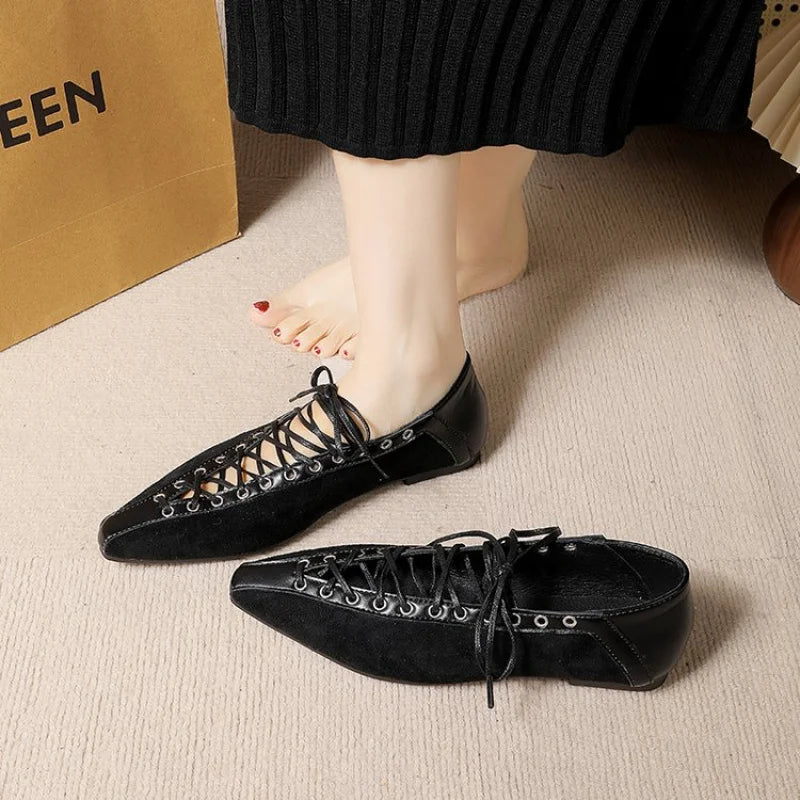 Zapatillas Deportivas para Mujer, Ligeras, Transpirables, con Cordones, Punta en Pico, Estilo Retro Casual para Uso Diario y Estilo Urbano