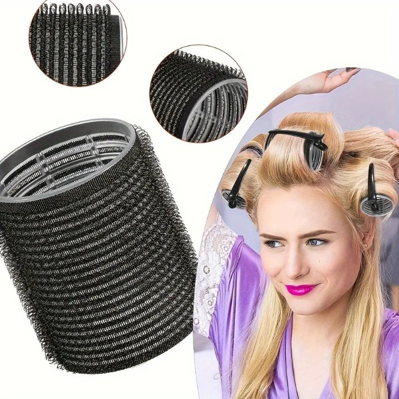 Set de 31 Piezas de Rizadores de Cabello sin Calor con 18 Rodillos Autoadherentes, 12 Pinzas y Gorro de Satén para Ondas Naturales Durante la Noche