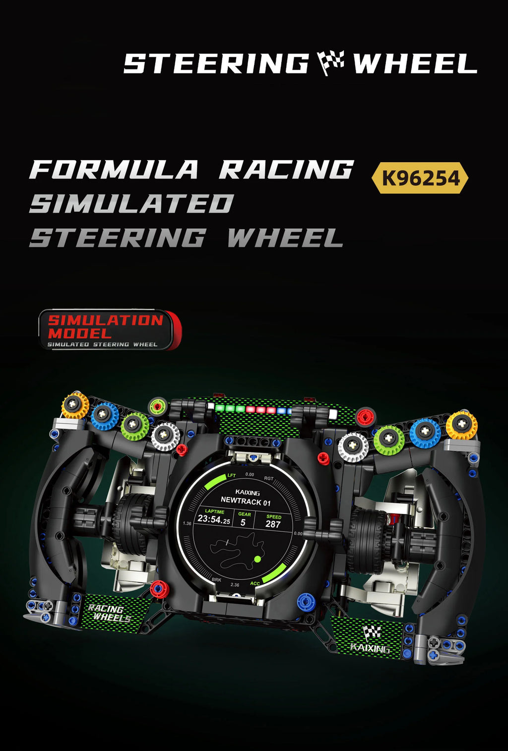 Bloques de Construcción de Volante de Carreras K96253, Modelo MOC DIY, Soporte para Teléfono, Decoración de Escritorio, Regalo Coleccionable para Adultos, Cumpleaños, Festividades