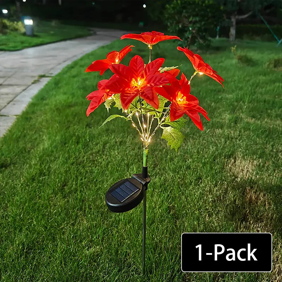Luz LED solar de flores para decorar jardines y patios