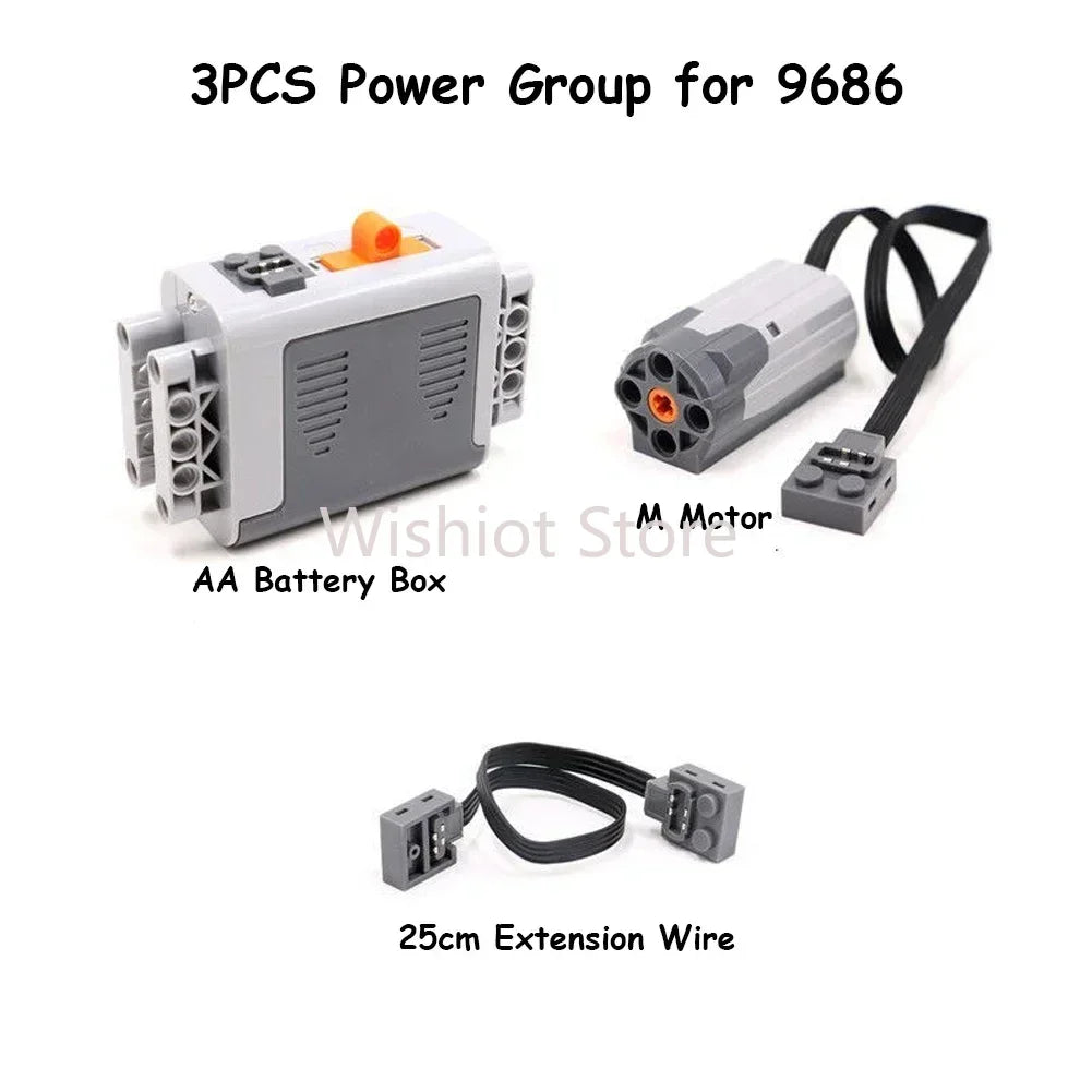 Funciones de energía técnica MOC compatibles con Legoeds, Motor M 8883, Control remoto modificado, grupo de energía, tren, caja de batería de litio 9686