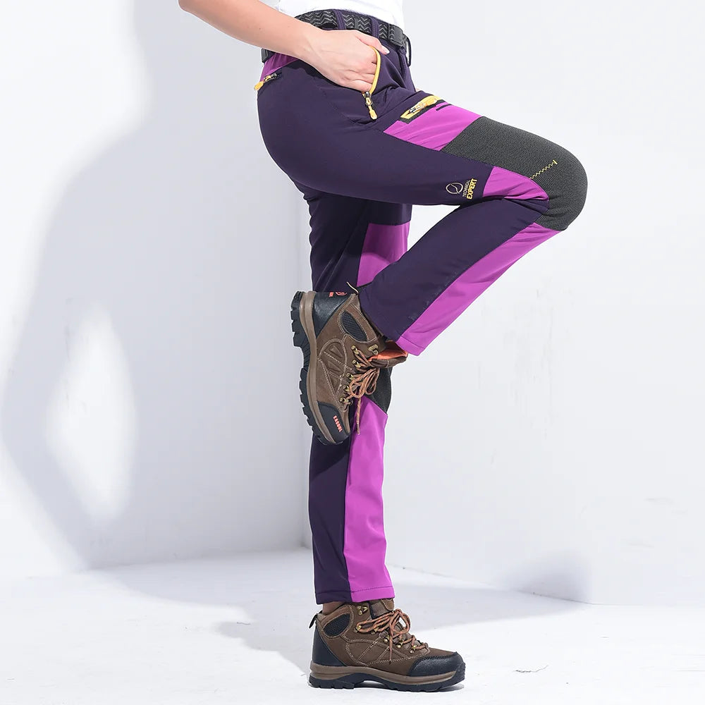 Pantalones Softshell Térmicos para Mujer, para Senderismo, Camping y Esquí