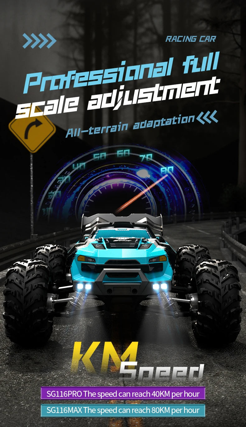 Teeggi 16101 /16102 PRO 1:16 70 KM/H carreras de deriva de alta velocidad SG116 MAX 4WD RC coche todoterreno monstruo camión juguetes para regalo de chico