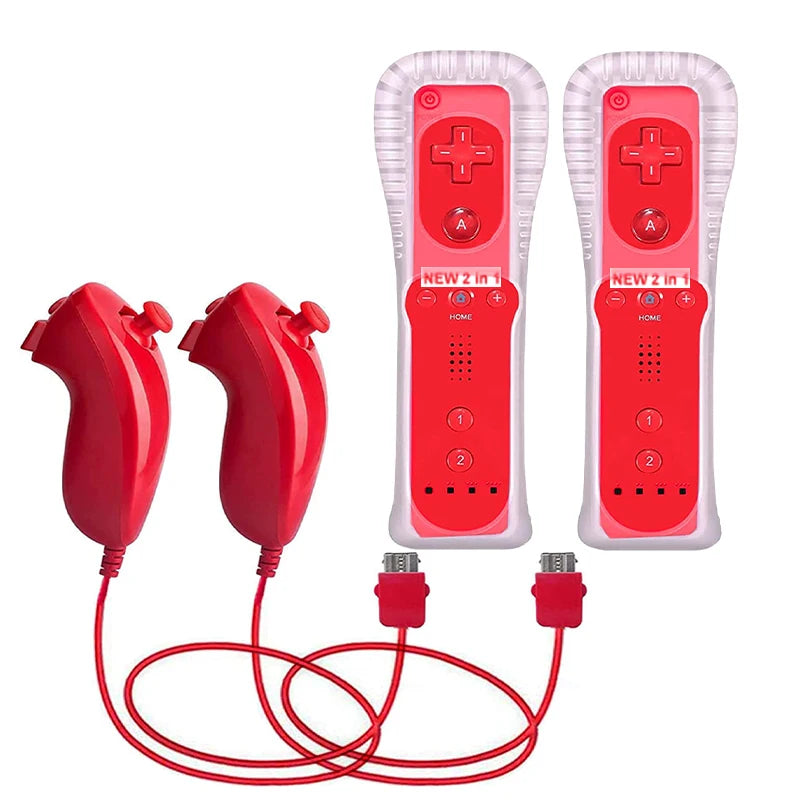 Pack 2 Controles Motion Plus con Nunchuck para Nintendo Wii