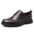 Mocasines de cuero para hombre con suela gruesa, cómodos para uso formal
